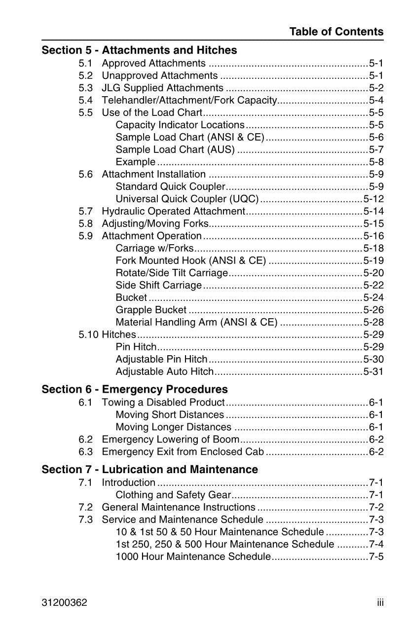 Caterpillar TH255 Telehandler Operator Maintenance Manual SN TBS00100 and After