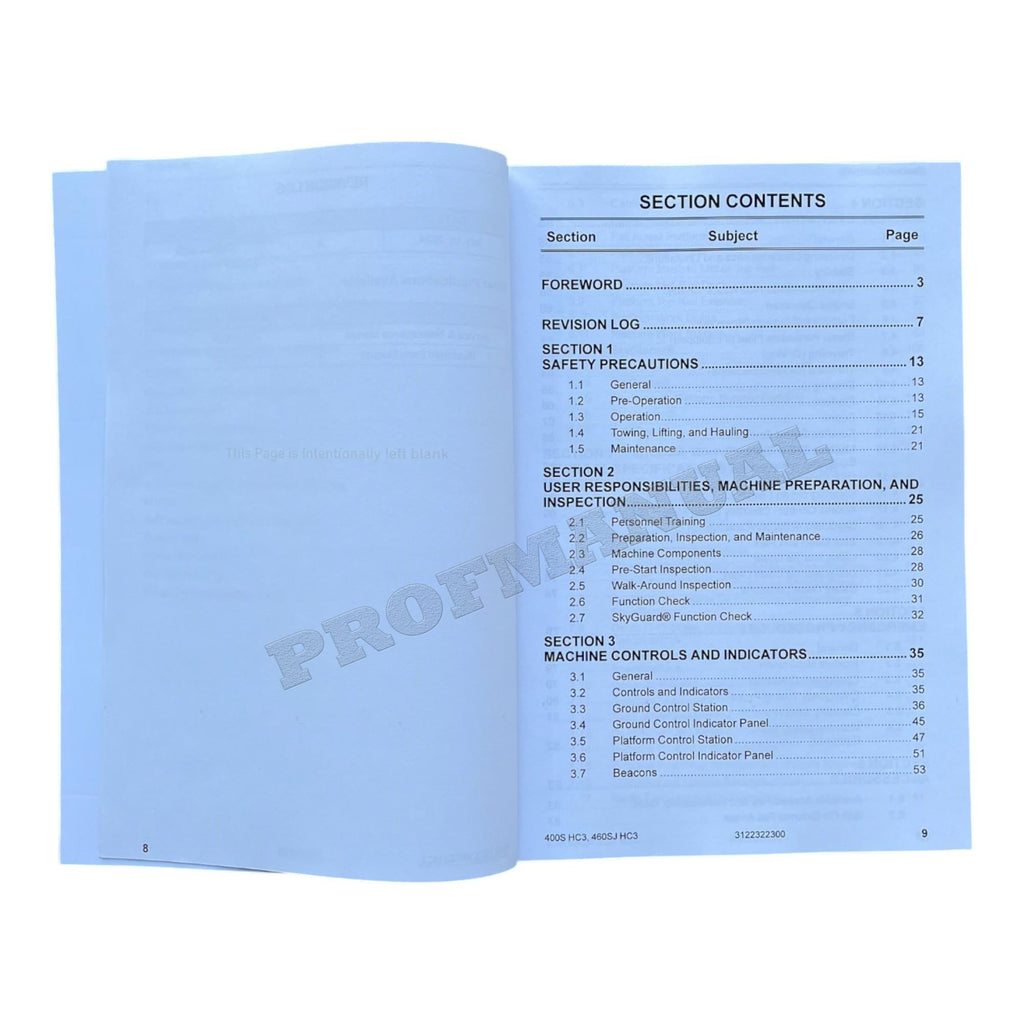 JLG 400S HC3 460SJ HC3 Boom Lift Maintenance Operators Manual 3122322300