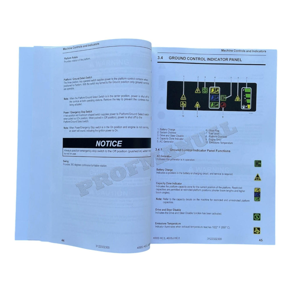 JLG 400S HC3 460SJ HC3 Boom Lift Maintenance Operators Manual 3122322300