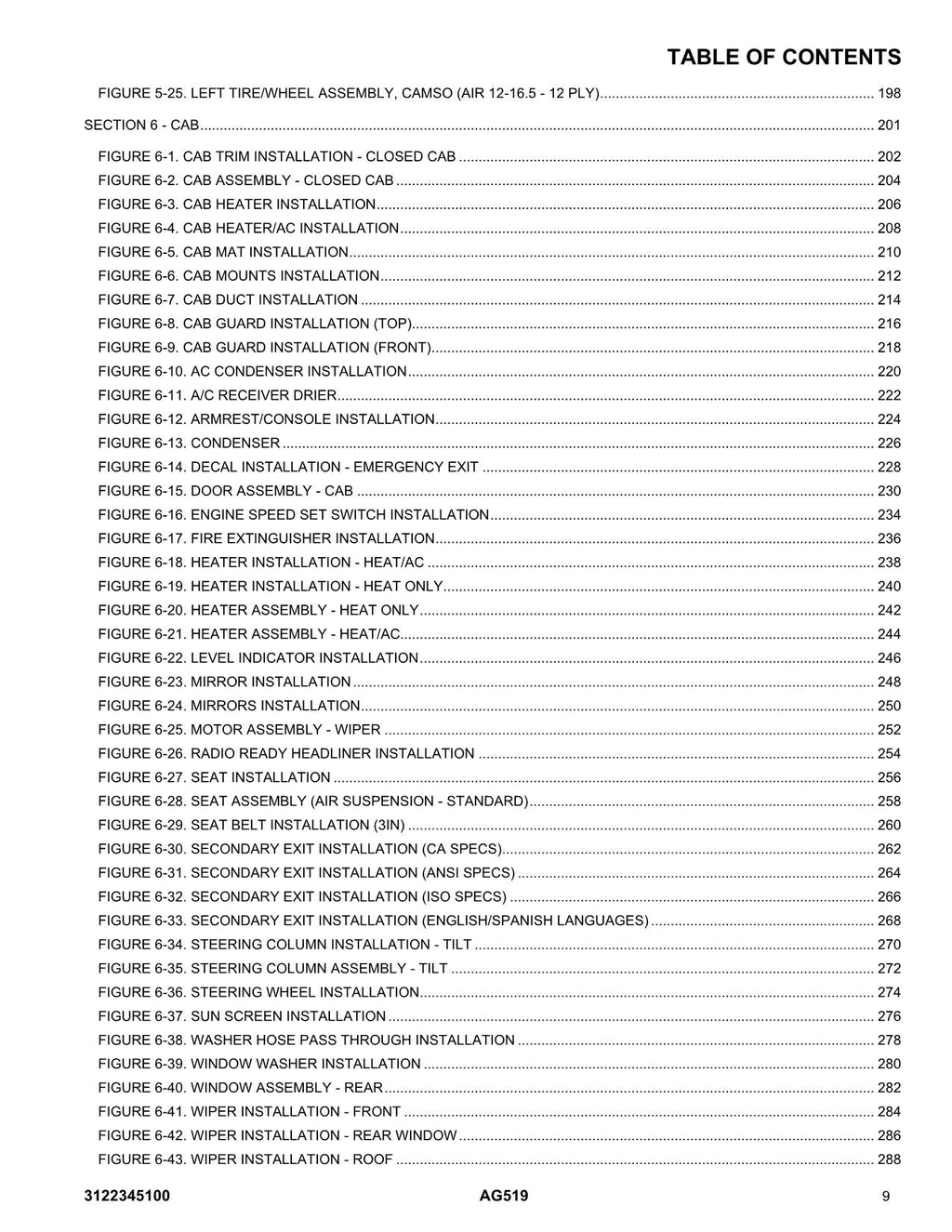 JLG AG519 Telehandler Parts Catalog Manual