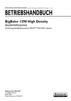 New Holland BigBaler 1290 High Density Quaderballenpresse Betriebsanleitung