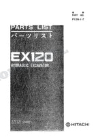 HITACHI EX120 Excavator Parts Catalog Manual SN 15001-