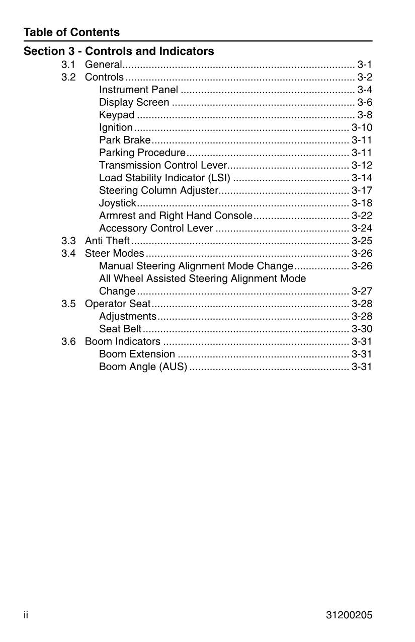JLG 3513PS 4008PS 4009PS 4012PS 4013PS 4017PS Telehandler Operators Manual