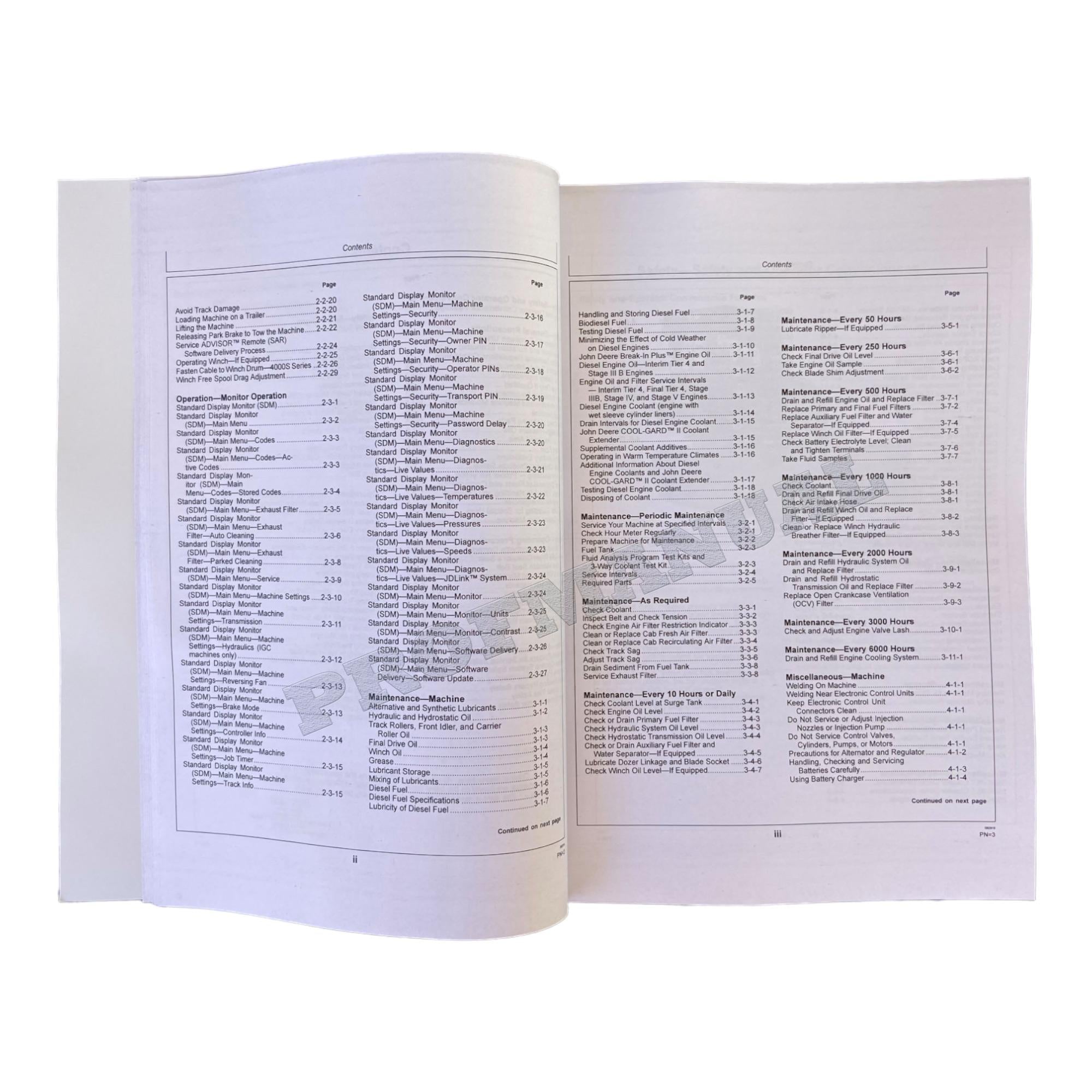 Manual del operador de la topadora sobre cadenas Jonh Deere 550K y 650K + ¡Extra! OMT288826 