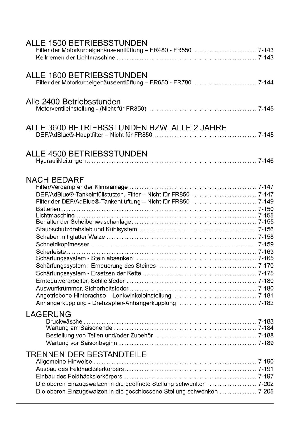 New Holland FR780 FR850 FORAGE CRUISER Feldhäcksler Betriebsanleitung
