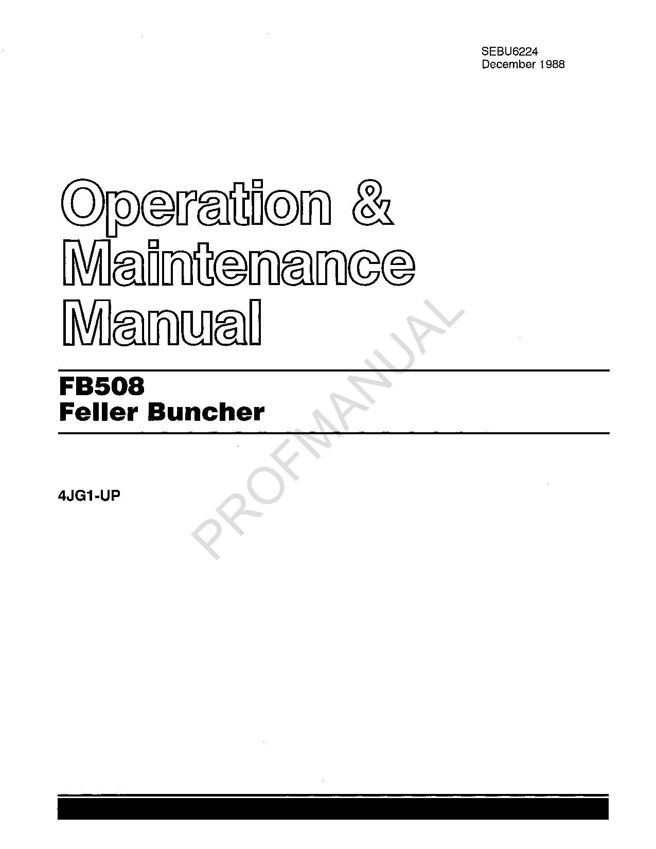 Manual de mantenimiento del operador de la taladora apiladora Caterpillar FB508
