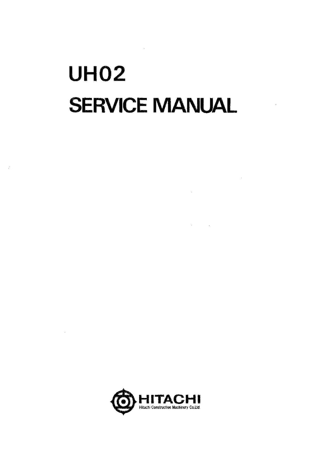 HITACHI UH02 WH03 Excavator Service Manual