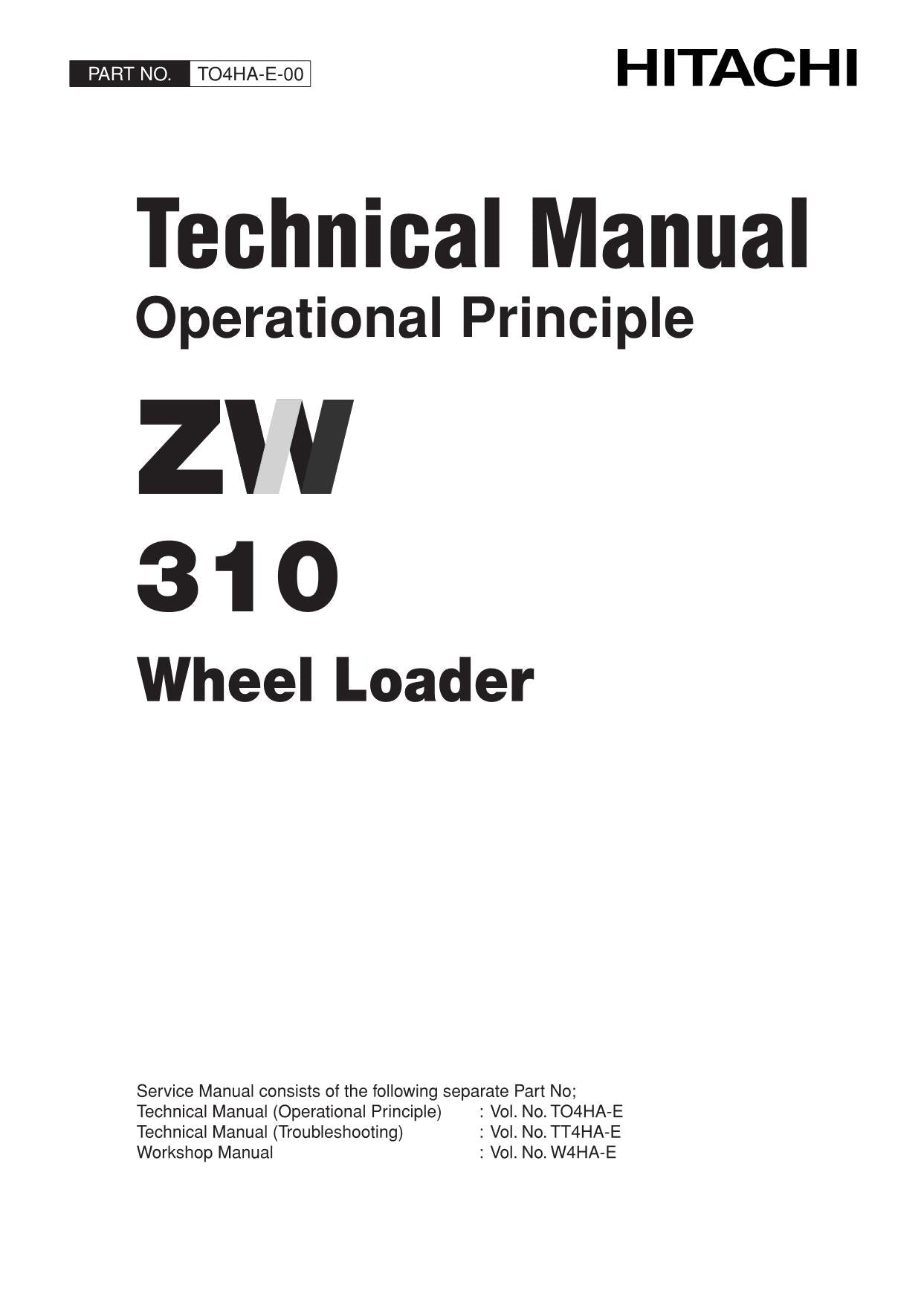 Hitachi ZW310 Wheel Loader Technical Manual Operational Principle