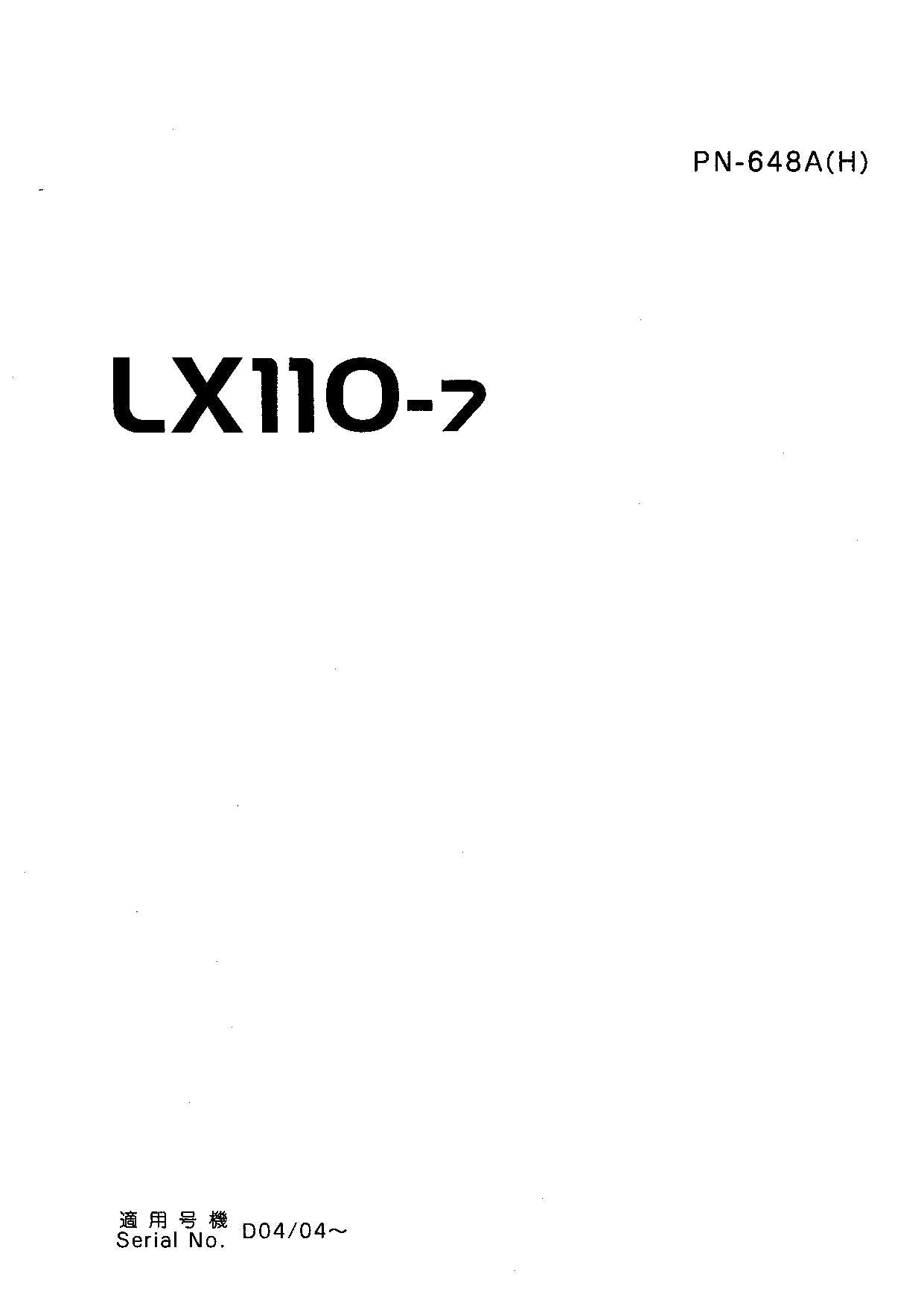 Hitachi LX110-7 LX130-7 LX160-7 Snow Removal Attach Loader Parts Catalog Manual