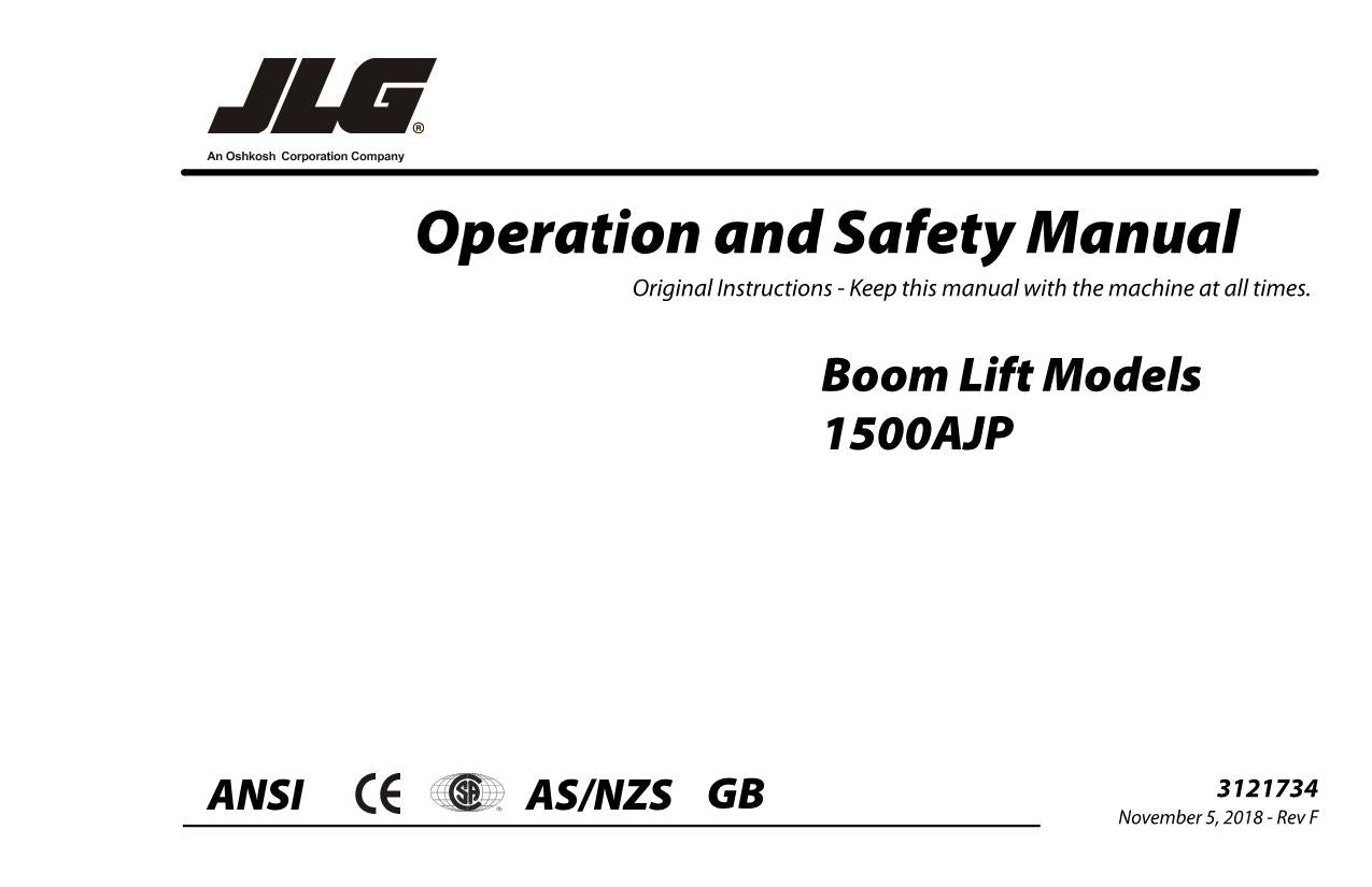 Manual del operador de mantenimiento y operación de la plataforma elevadora JLG 1500AJP 3121734
