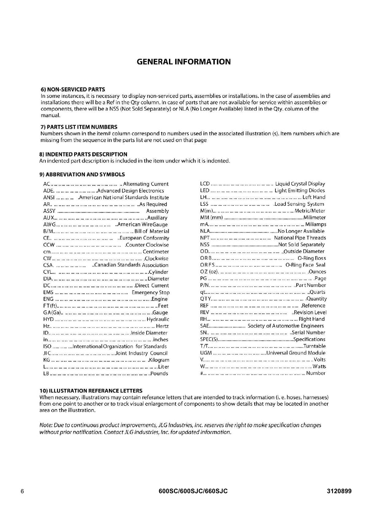 JLG 600SC 600SJC 660SJC Boom Lift  Parts Catalog Manual Chassi