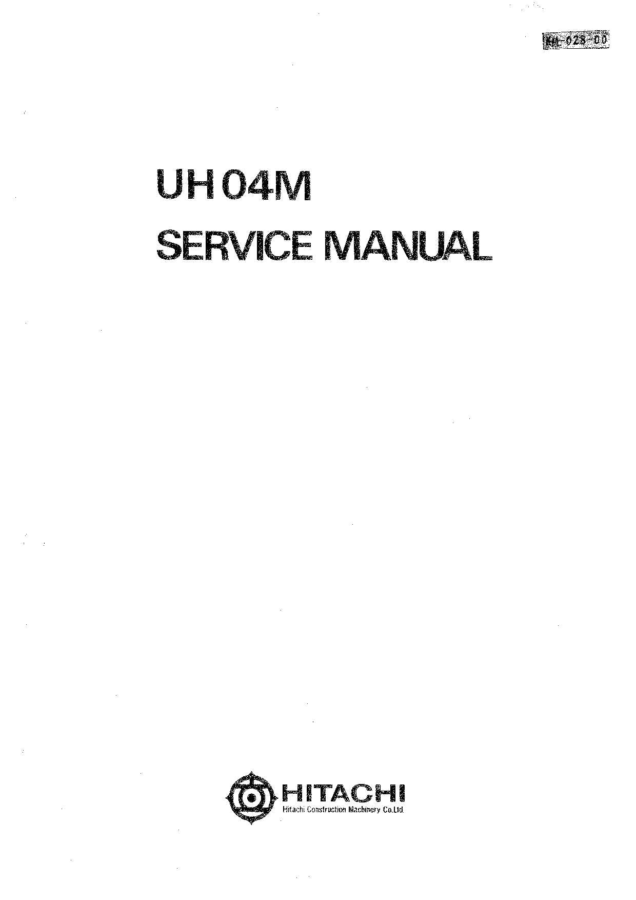 HITACHI UH04M Excavator Service Manual