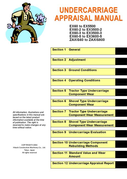 HITACHI EX60 EX60-2 EX60-3 EX60-5 ZAXIS60 EXCAVATOR SERVICE MANUAL