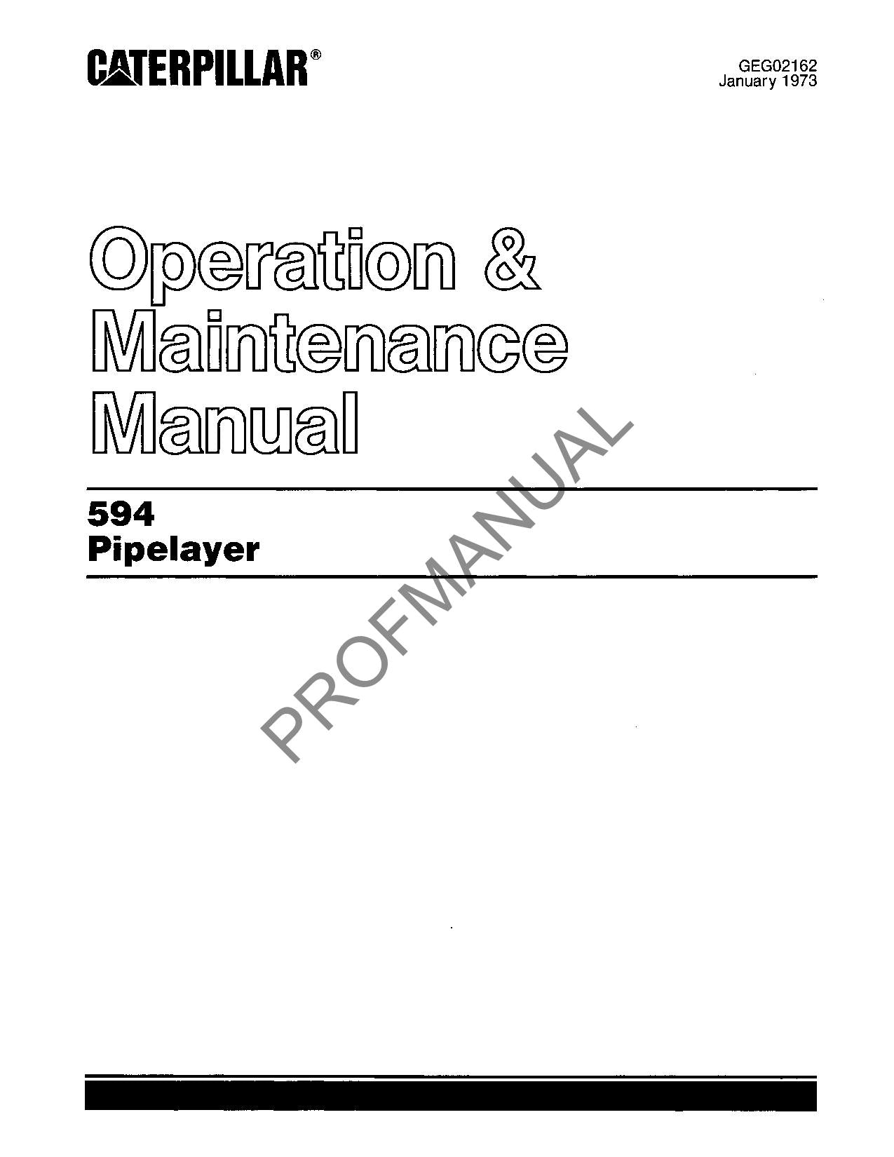Manual de mantenimiento del operador del tiendetubos Caterpillar 594