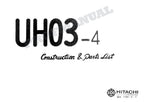 HITACHI UH03-4 CONSTRUCTION Excavator Parts Catalog Manual