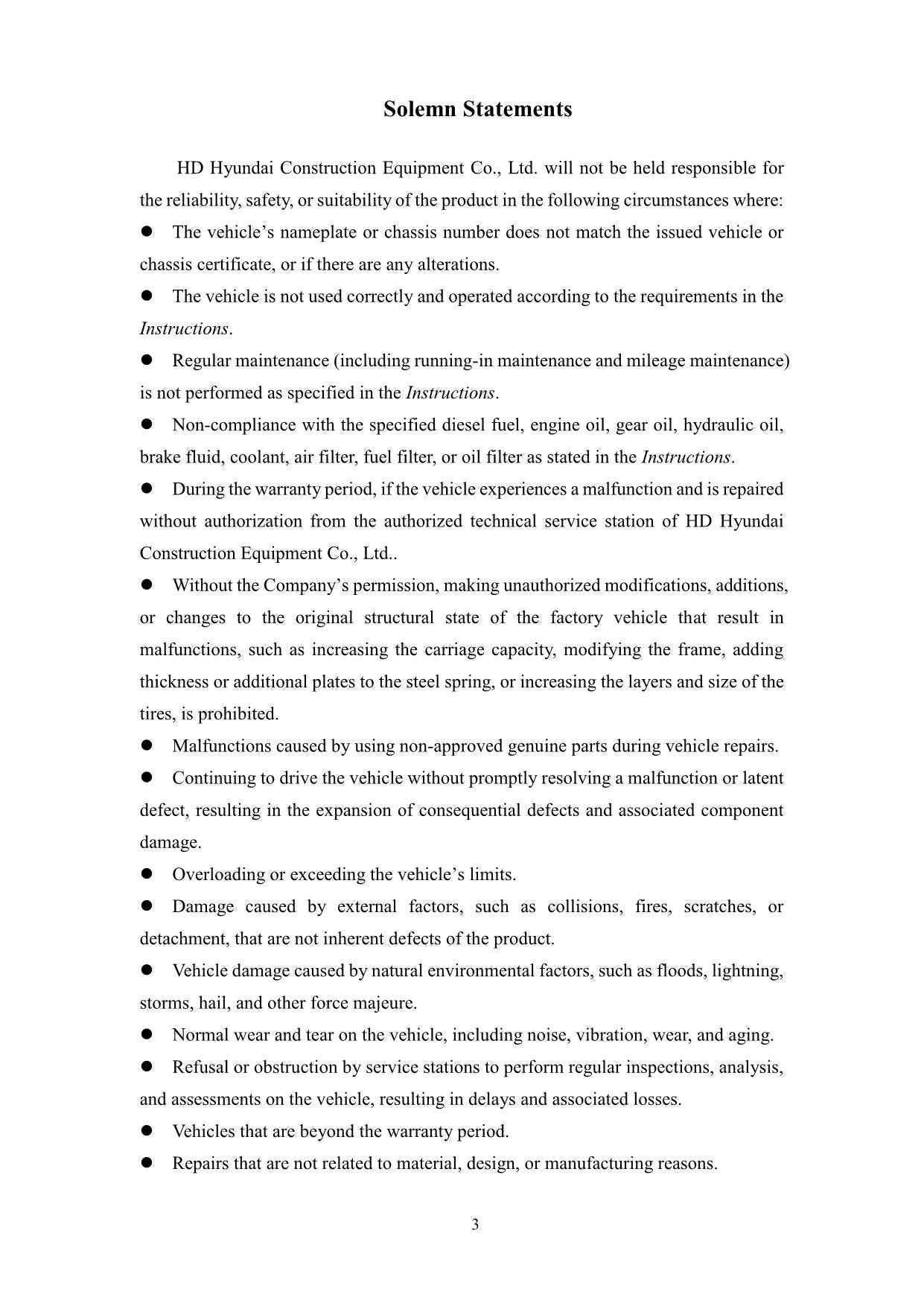 Hyundai HDT90 HDT105 DUMP TRUCKS Operators Maintenance Manual