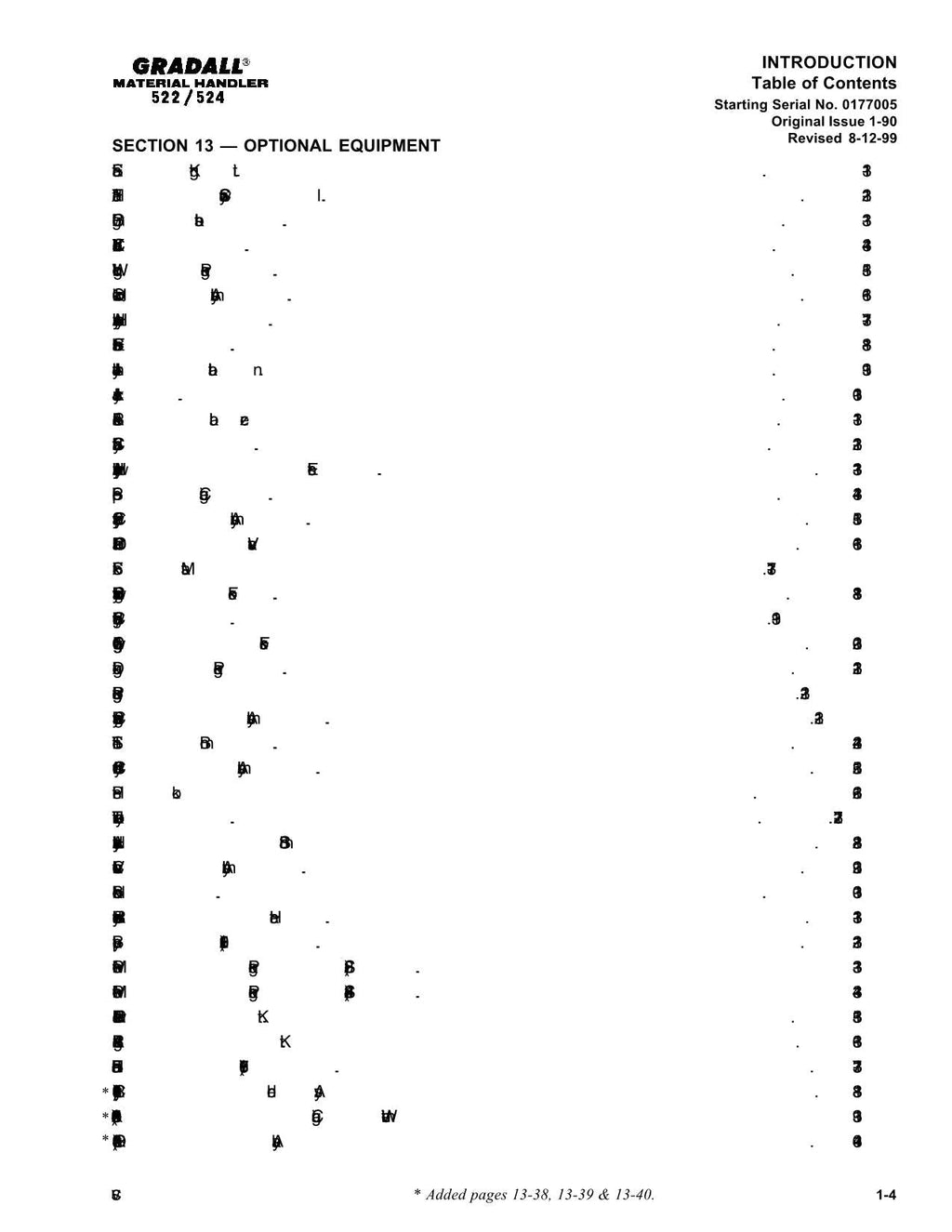 GRADALL JLG 522 524 Telehandler Parts Catalog Manual