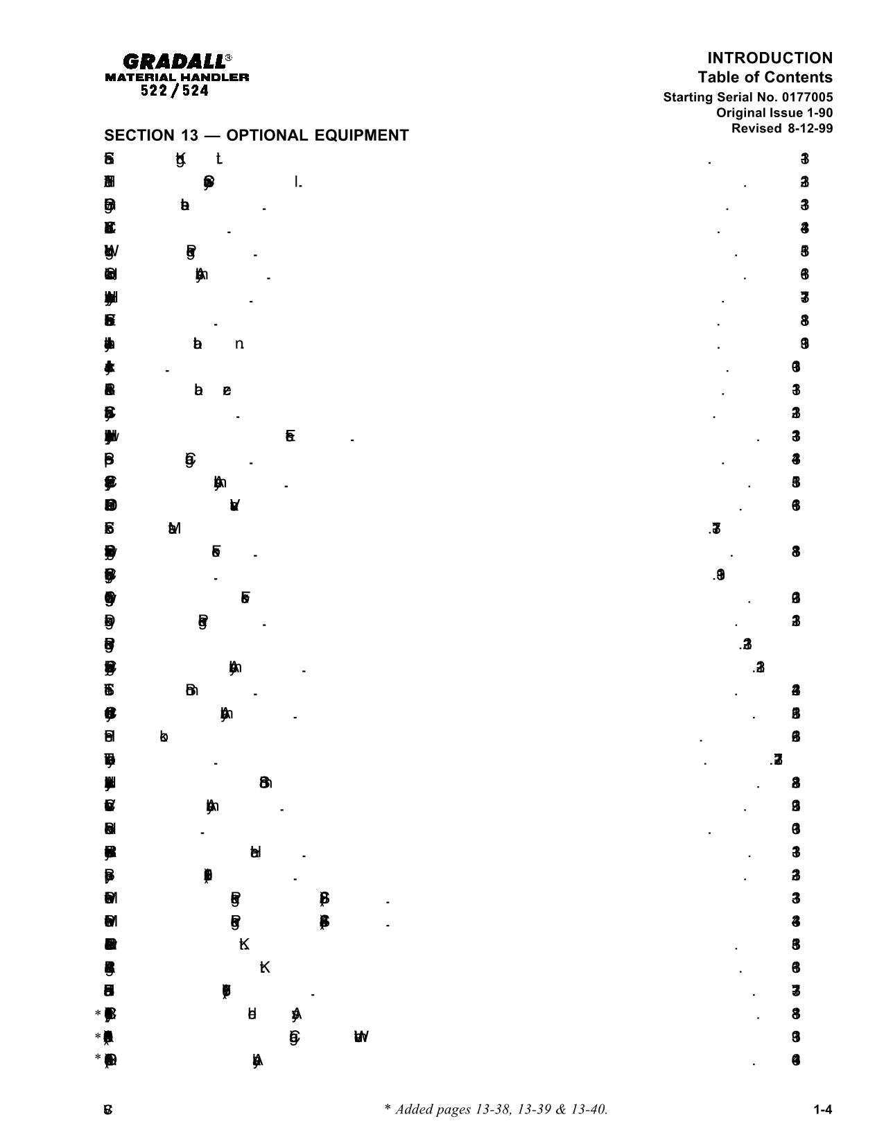 GRADALL JLG 522 524 Telehandler Parts Catalog Manual