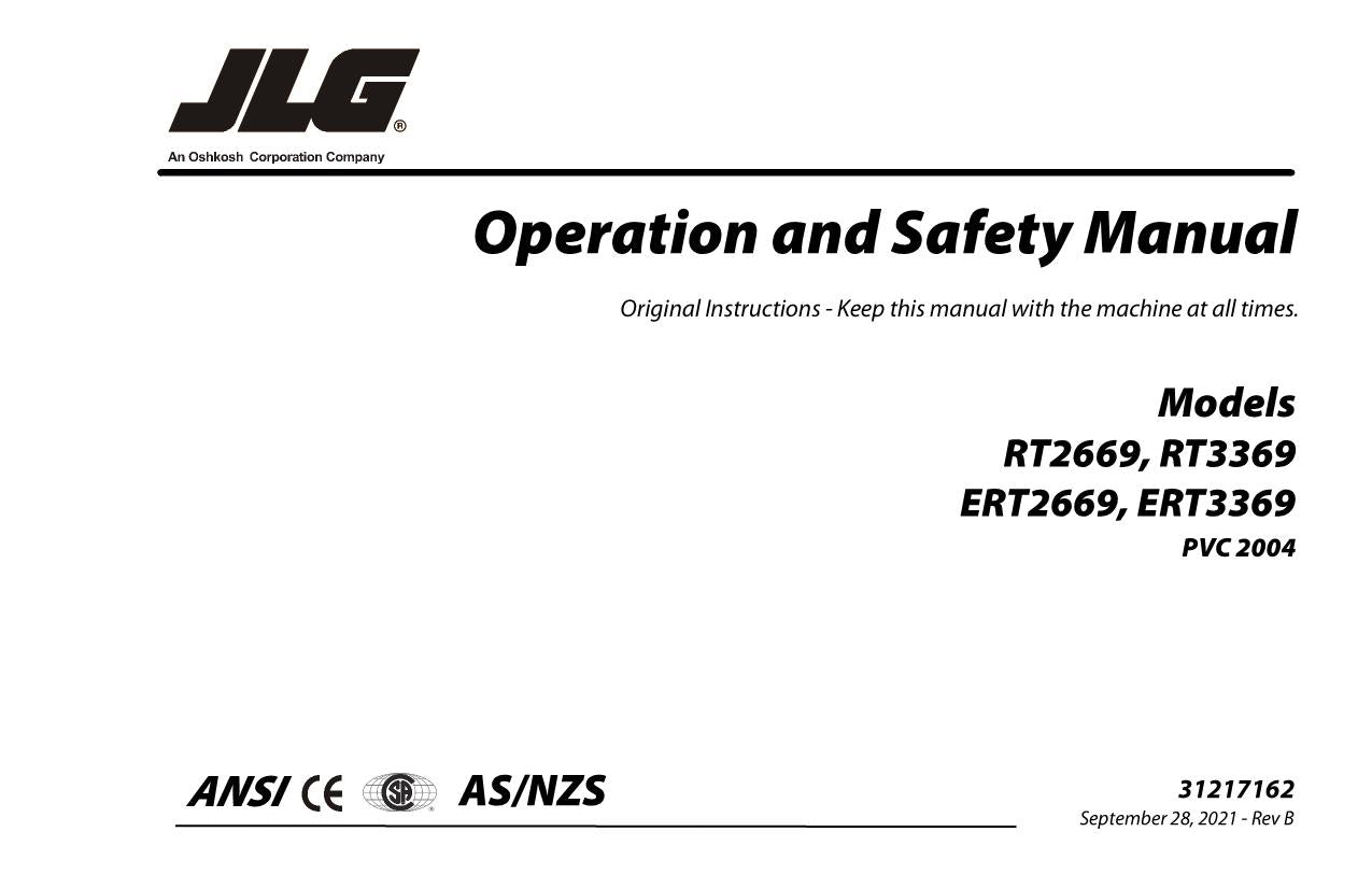 Manual del operador del elevador de pluma JLG ERT2669 ERT3369 RT2669 RT3369