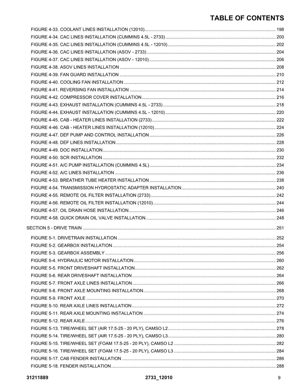 JLG  12010 2733 Telehandler Parts Catalog Manual 31211889