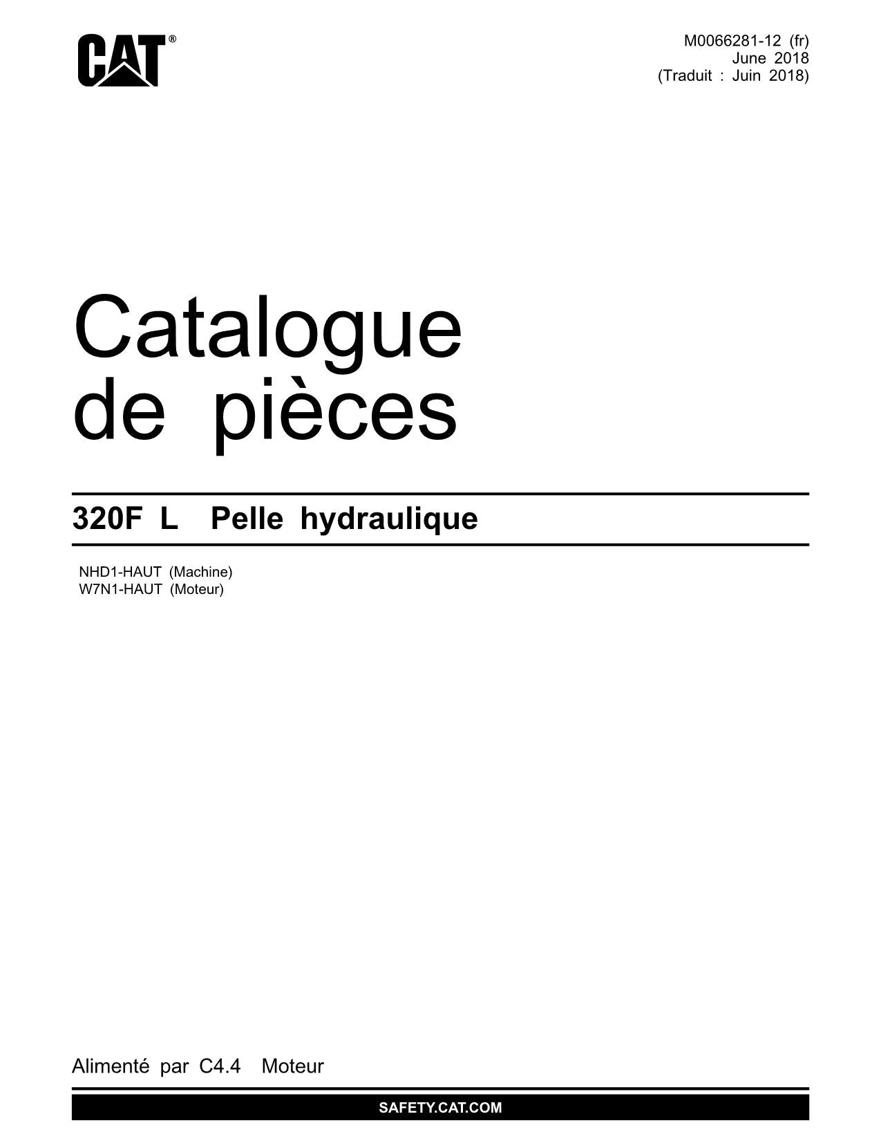 Caterpillar 320F L Pelle Hydraulique Manual de catálogo de piezas