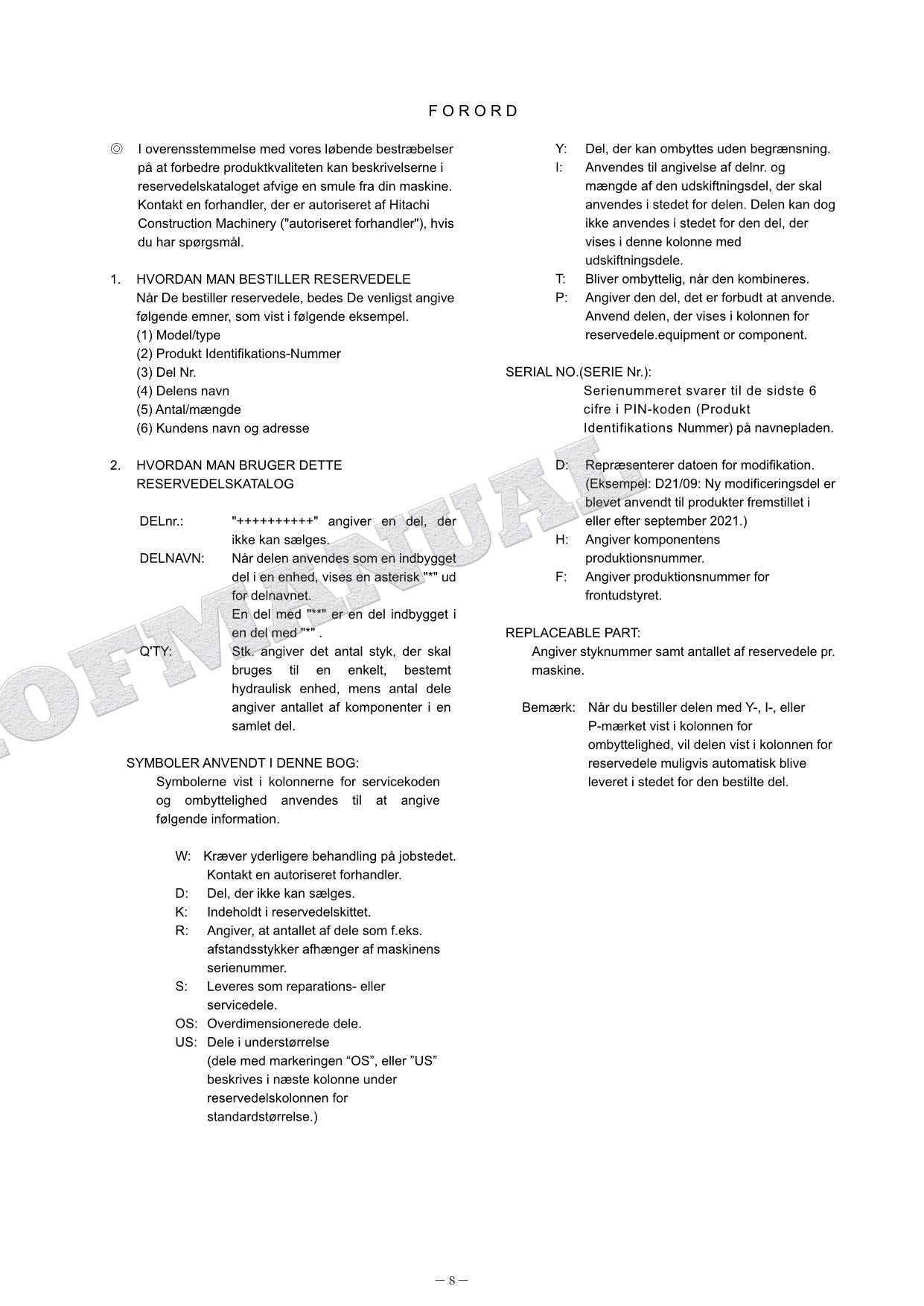 Manual del catálogo de piezas de excavadoras HITACHI ZX135US-6 ZX135USK-6 de alcance corto.