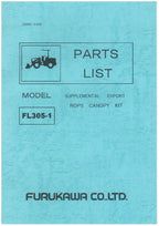 Hitachi FL305-1 ROPS CANOPY KIT SUPP. EXPORT Wheel Loader Parts Catalog Manual