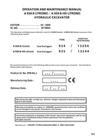 Liebherr A934 B LITRONIC A934 B-HD LITRONIC Excavator Operators manual