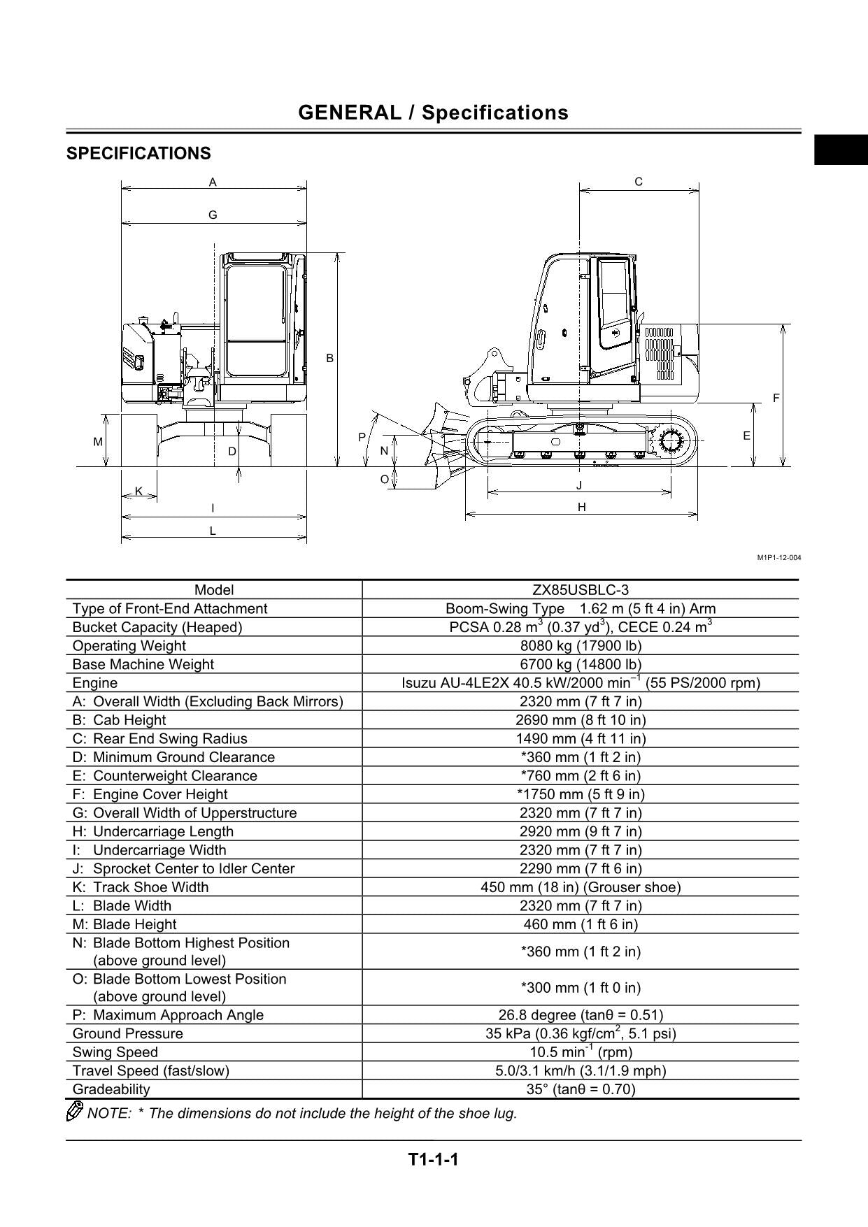 HITACHI ZAXIS ZX85USBLC-3 Excavator Operational Principle Technical Manual