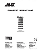JLG 1532E 1932E 2033E 2046E 2646E 2658E Scissor Lift Operators Manual