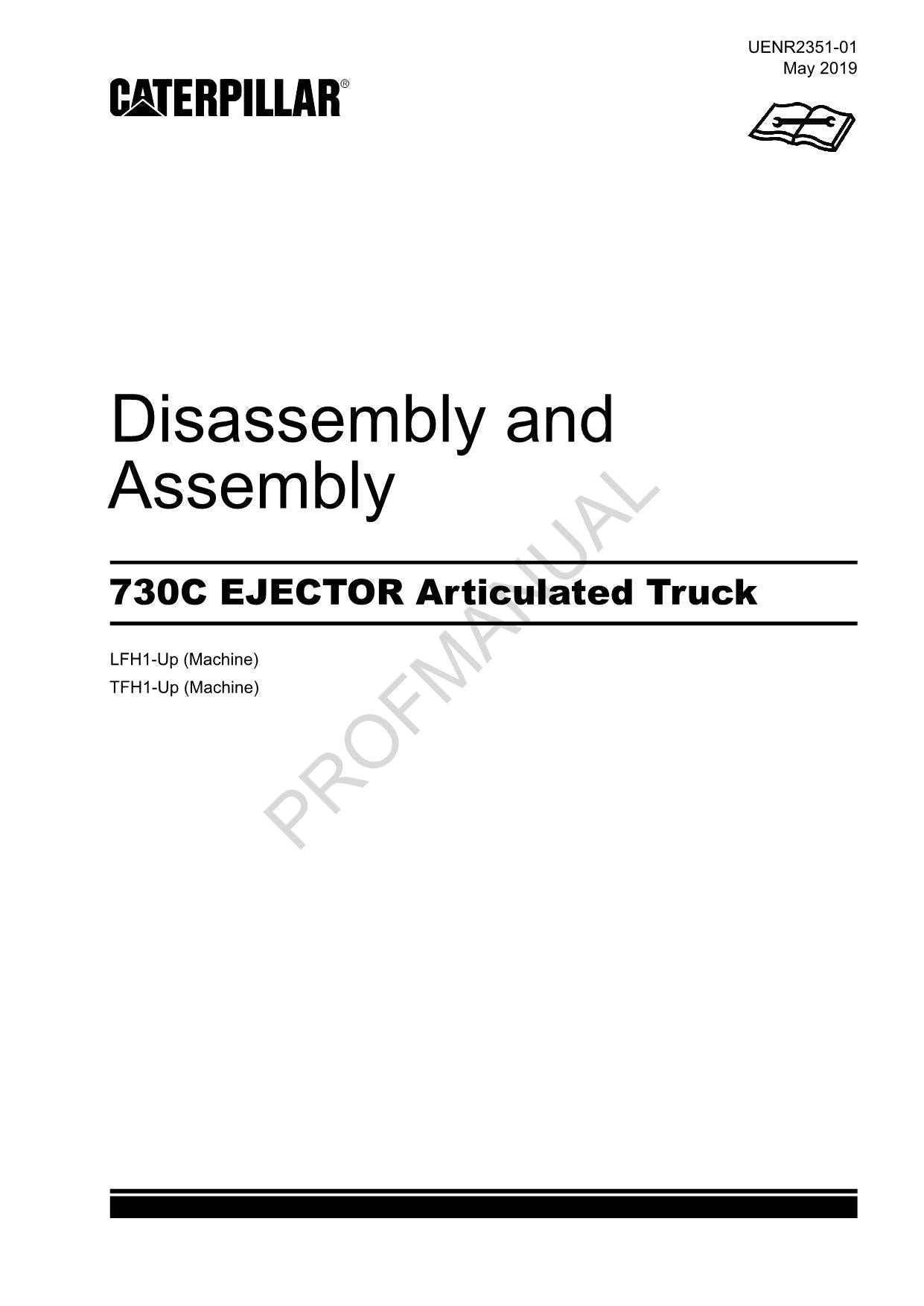 Manual de servicio de desmontaje y montaje del camión articulado Caterpillar 730C EJECTOR