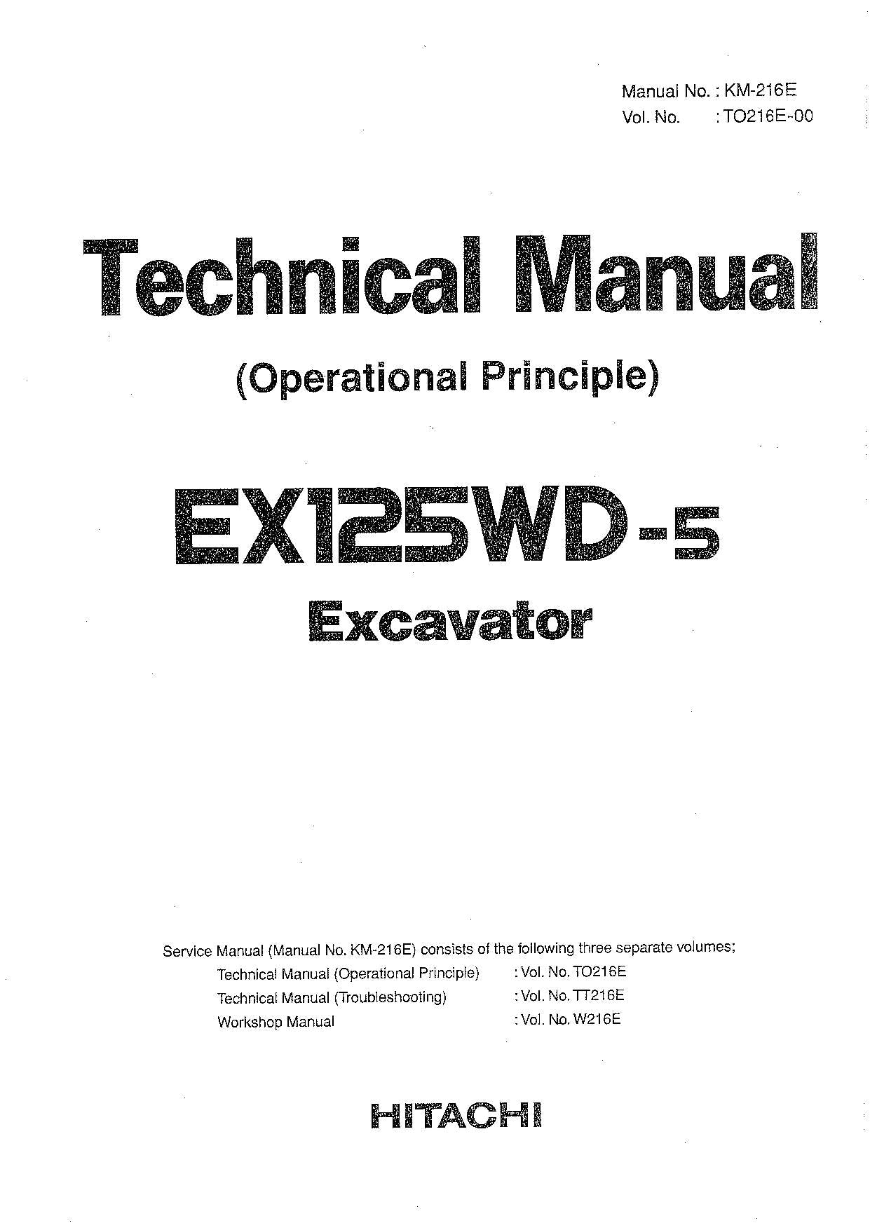 HITACHI EX125WD-5 Excavator Operational Principle Technical Manual