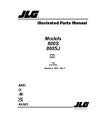 JLG 800S 860SJ Boom Lift Parts Catalog Manual 31219952