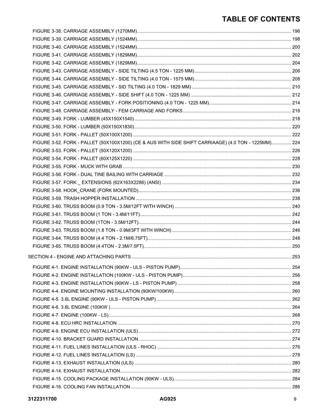 Manual del catálogo de piezas del manipulador telescópico JLG AG925