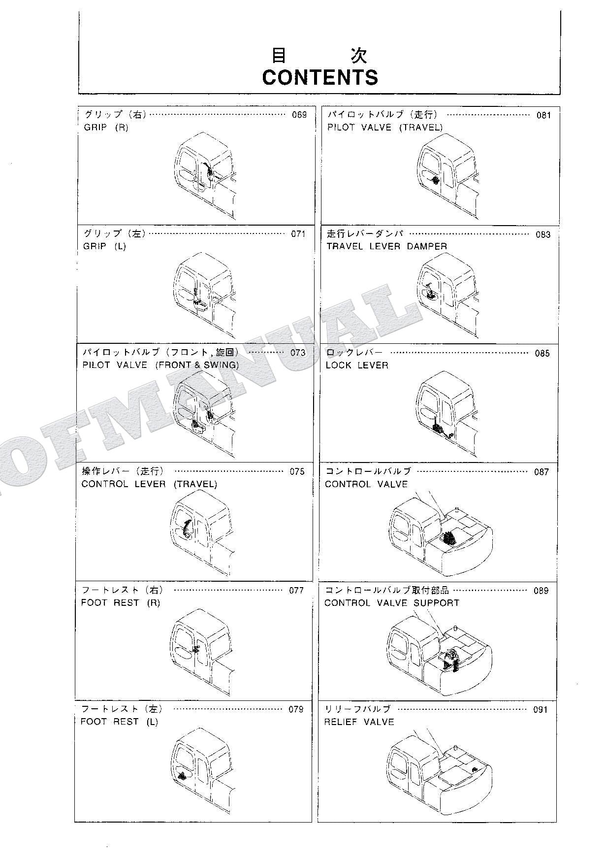 HITACHI EX120-5Z Excavator Parts Catalog Manual SN 50001-
