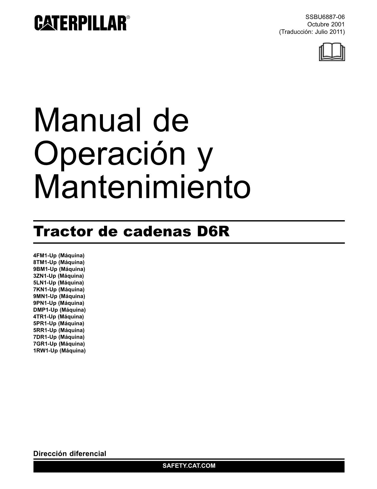 Caterpillar D6R Tractor de Cadenas Manual de Operación y Mantenimiento SSBU6887
