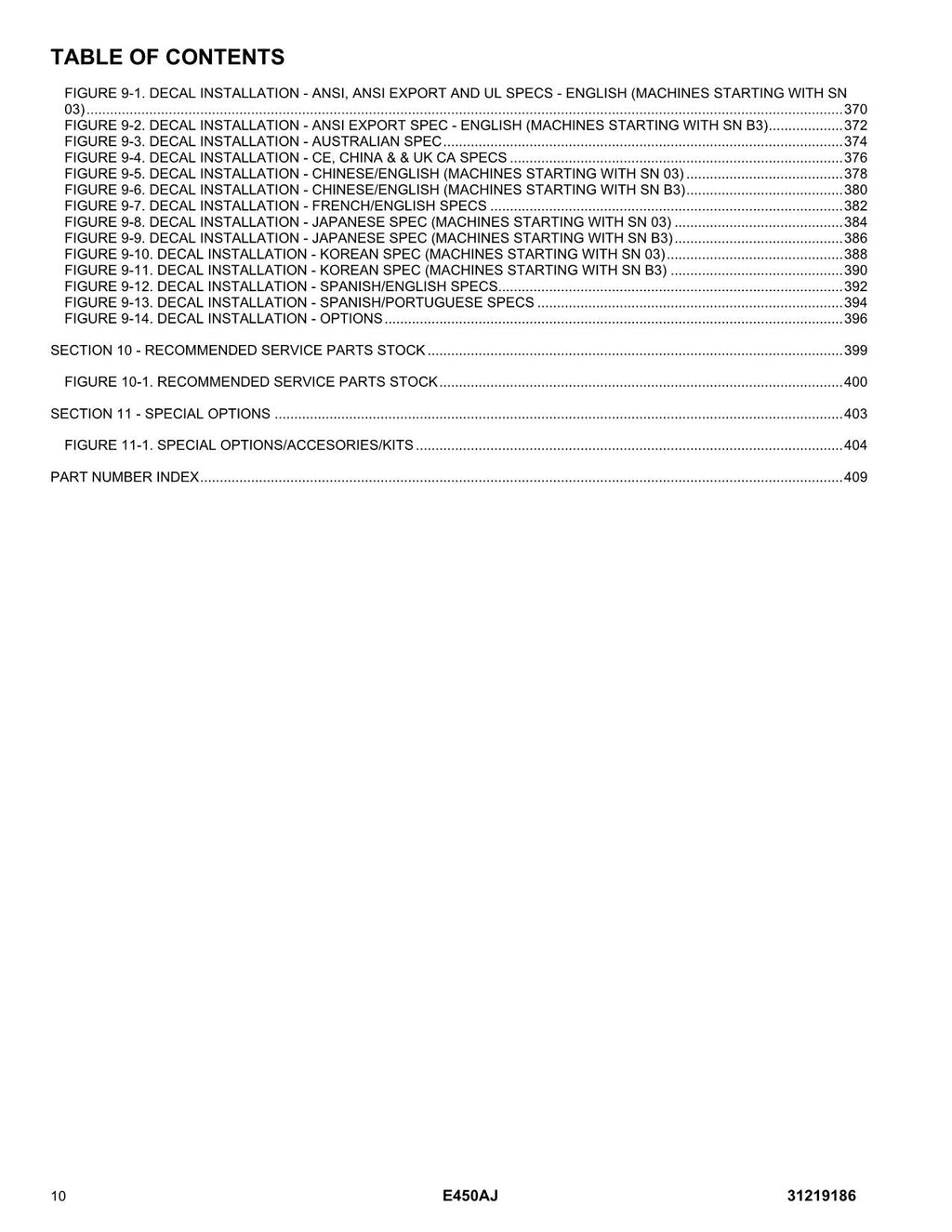 JLG E450AJ Boom Lift Parts Catalog Manual 31219186