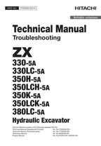 Hitachi ZX350LCH-5A ZX350K-5A Excavator Troubleshooting Service Manual Schemes