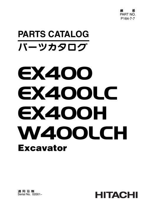 Manual del catálogo de piezas de la excavadora Hitachi EX400 EX400LC EX400H EX400LCH