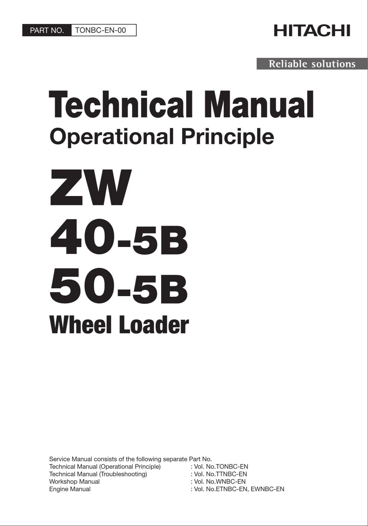 Hitachi ZW40-5B ZW50-5B Wheel Loader Technical Manual Operational Principle
