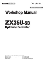 Manual de servicio y reparación de la excavadora Hitachi ZX35U-5B