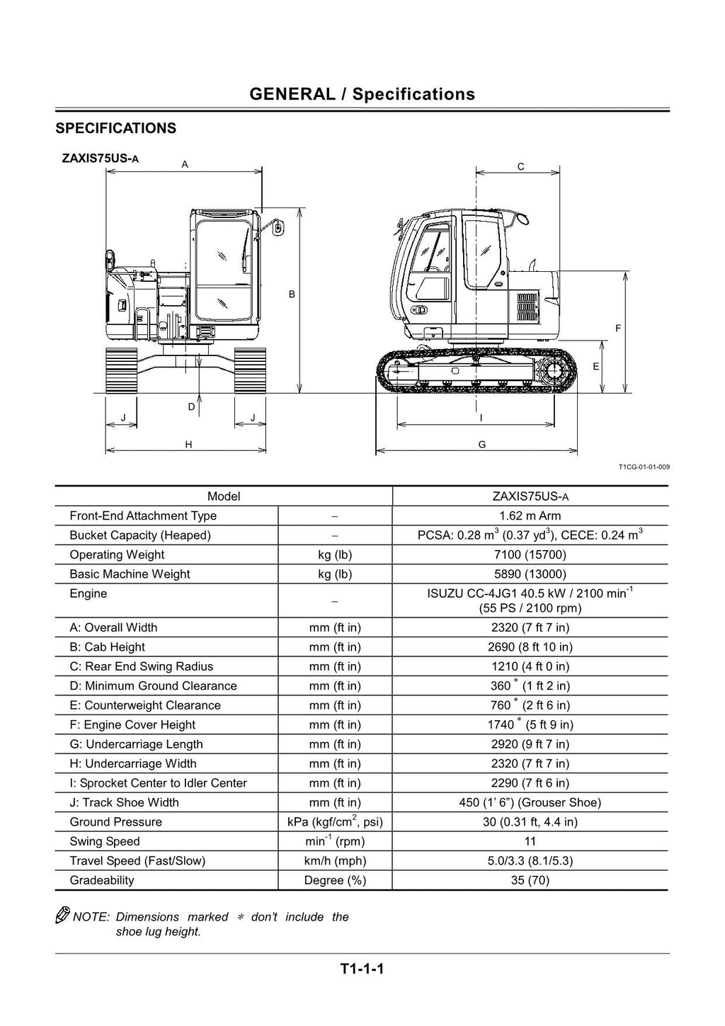 HITACHI ZAXIS ZX75US-A ZX75UR Excavator Operational Principle Technical Manual