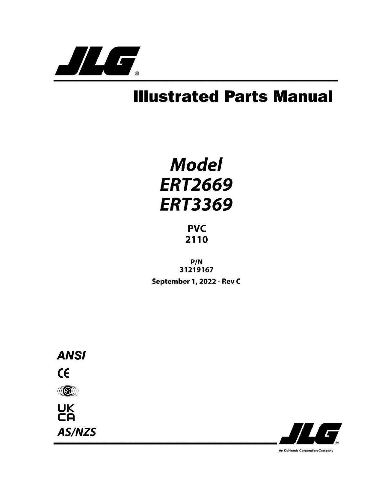 Catálogo de piezas del elevador de tijera JLG ERT2669 ERT3369 Manual 31219167
