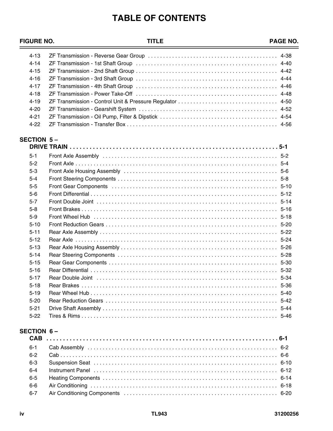 Caterpillar TL943 Telehandler Parts catalog Manual SN TBL and After