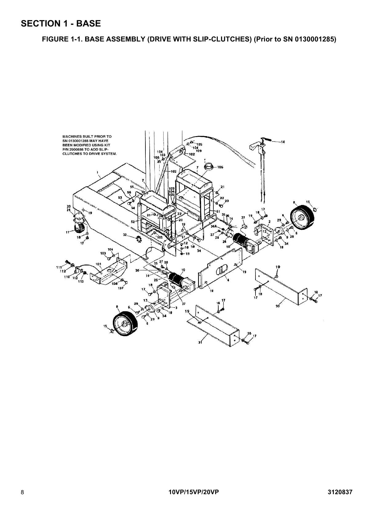 JLG 10VP 15VP 20VP Vertical Mast Parts Catalog Manual Prior to 0130001577
