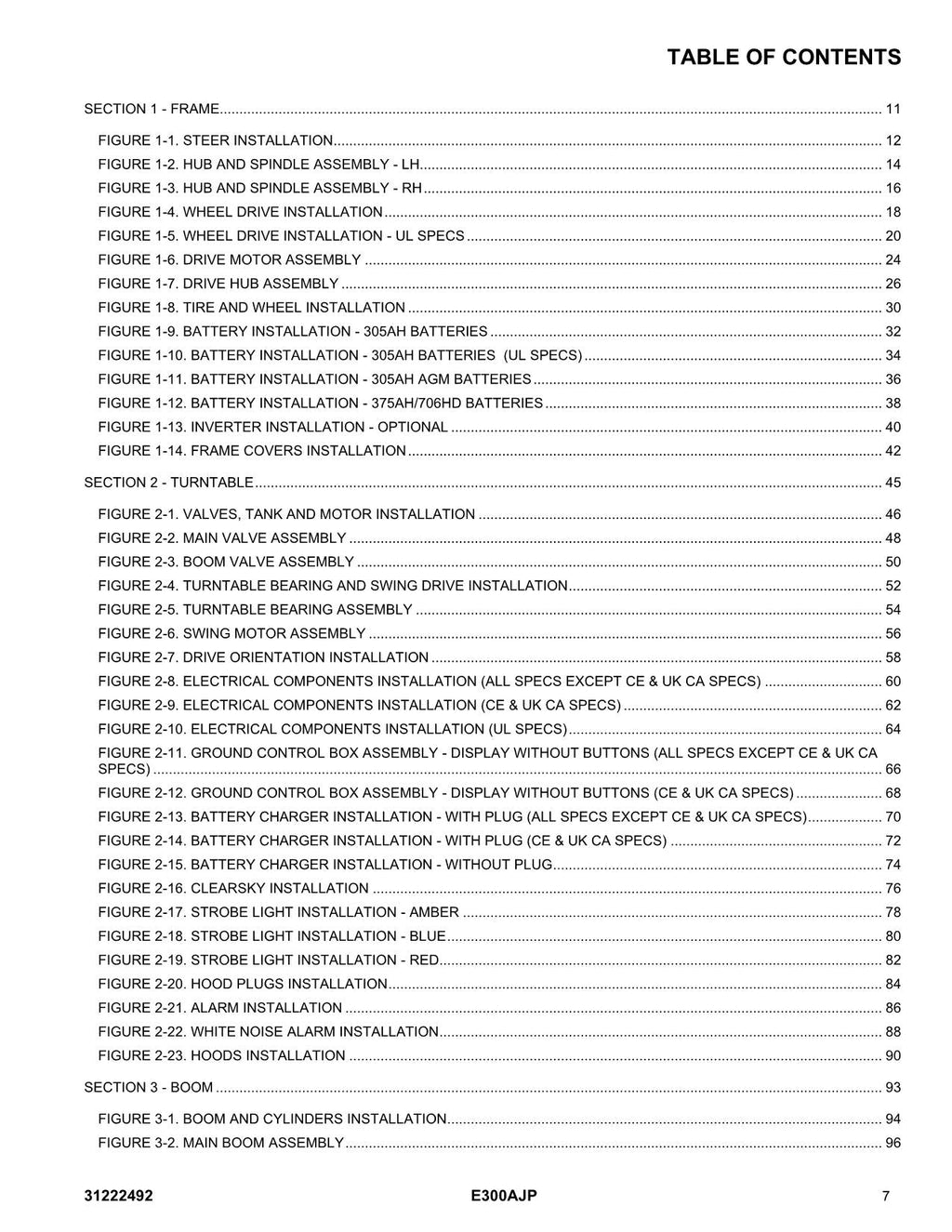 JLG E300AJP Boom Lift Parts Catalog Manual 31222492