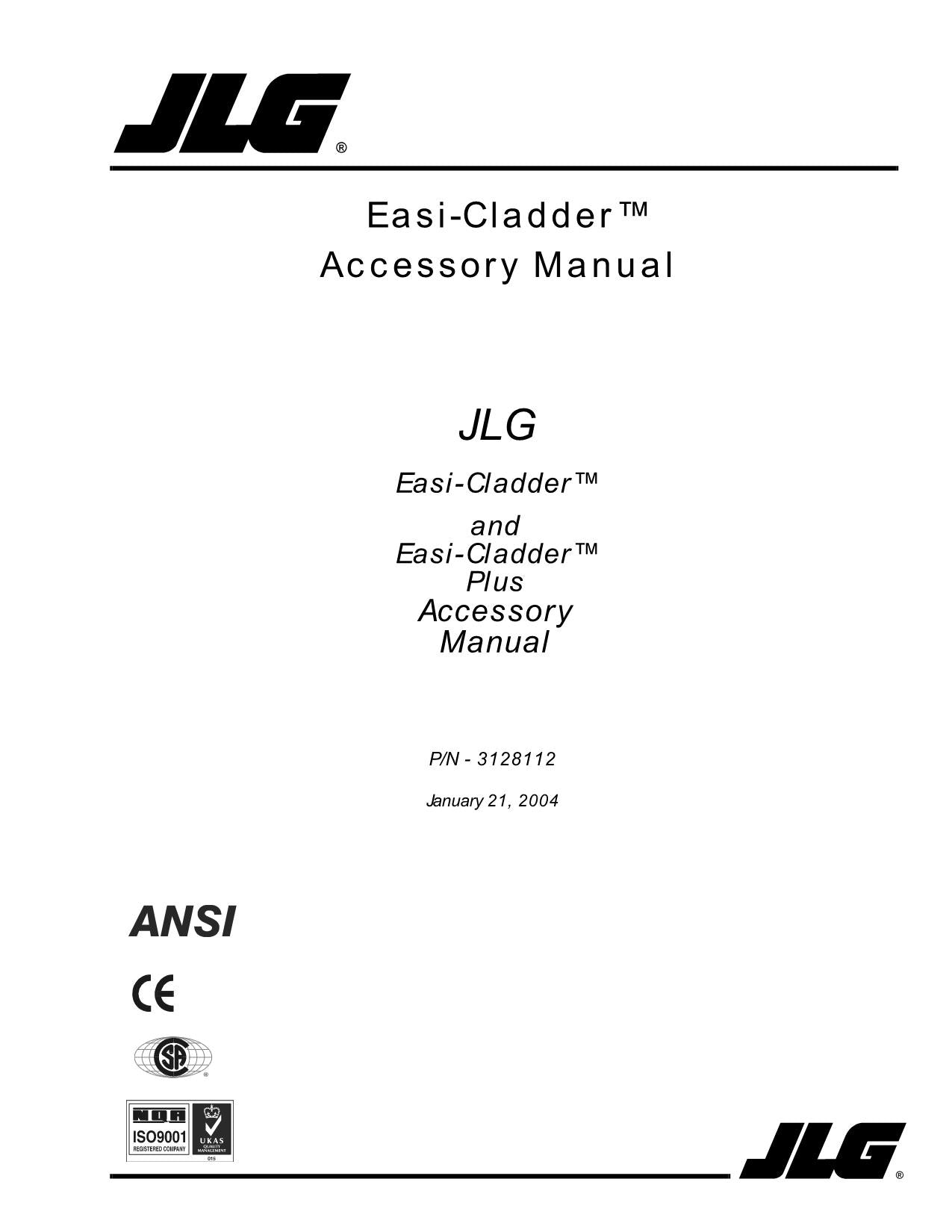 Manual de servicio y operación de accesorios JLG Easy-Cladder Plus