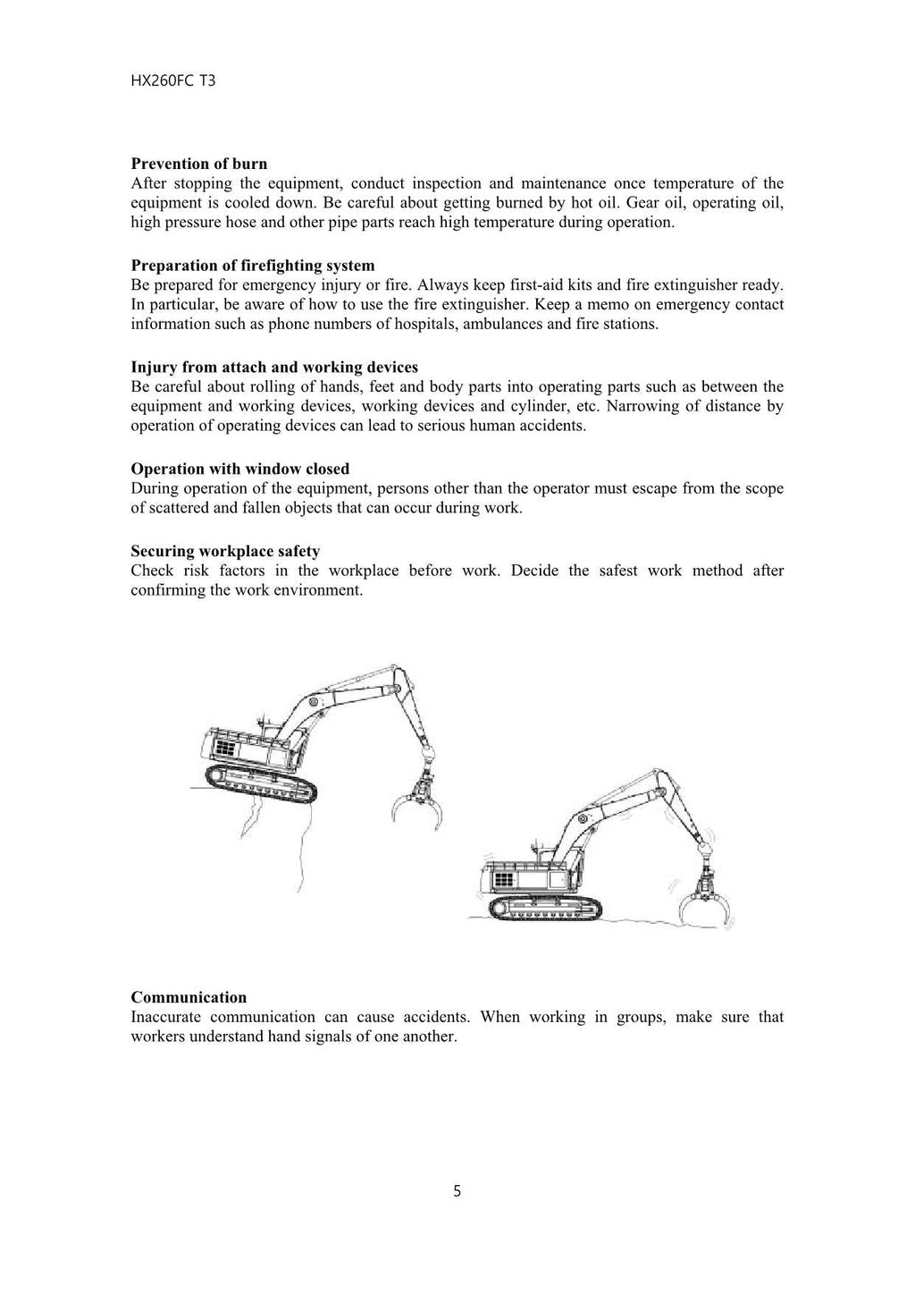 Hyundai HX260FC T3 CRAWLER EXCAVATOR Operators Maintenance Manual