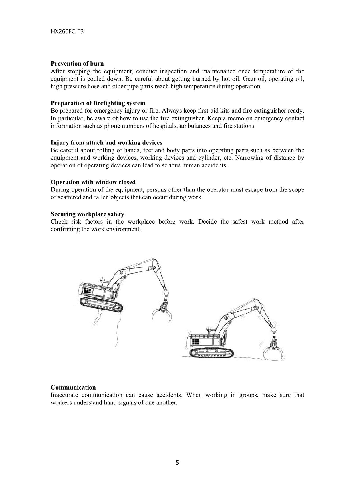 Hyundai HX260FC T3 CRAWLER EXCAVATOR Operators Maintenance Manual