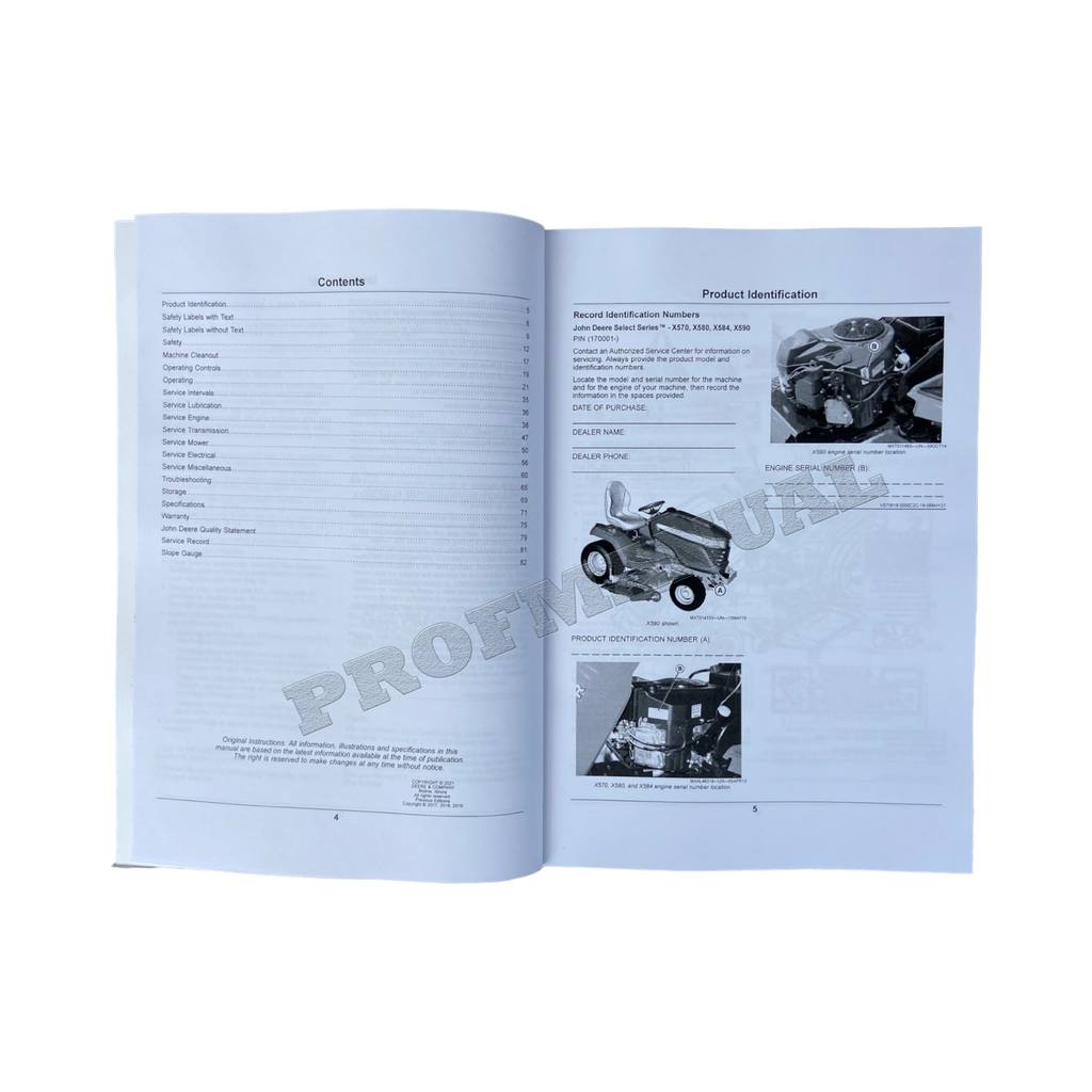 MANUAL DEL OPERADOR DEL TRACTOR JOHN DEERE X570 X580 X584 X590 N.° 2